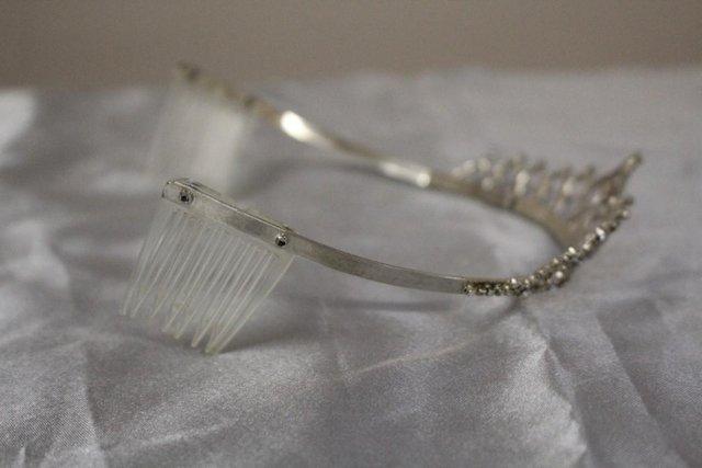 Image 3 of Silver plated rhinestone tiara