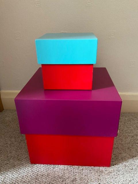 Preview of the first image of 2 x Mdf storage boxes/ottomans.