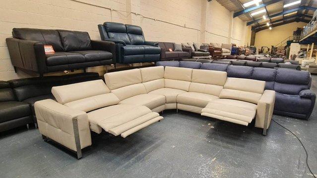 Image 11 of New Torres cream leather electric recliner corner sofa