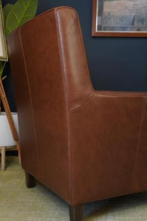 Image 12 of Mid Century Vintage Real Conker Brown Leather Armchair
