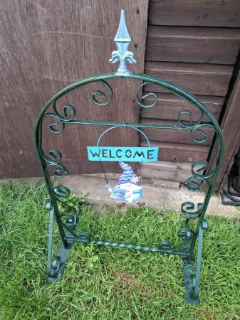 Image 2 of Wrought iron welcome garden welcome sign