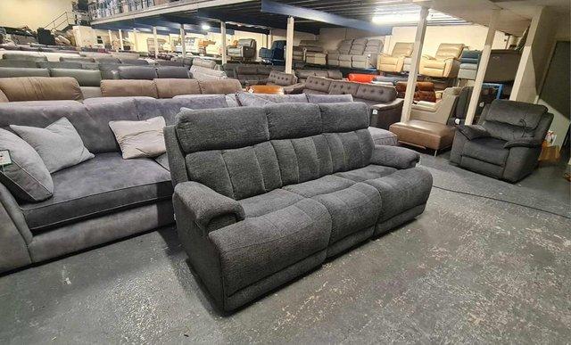 Image 12 of La-z-boy Empire Austin Ash fabric recliner 3 seater sofa