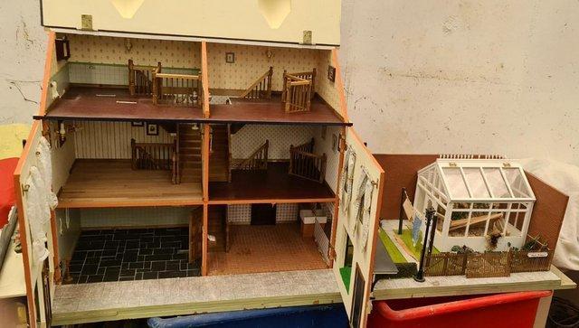 Image 3 of DOLLS HOUSE THREE STOREY WITH GARDEN AND GREENHOUSE
