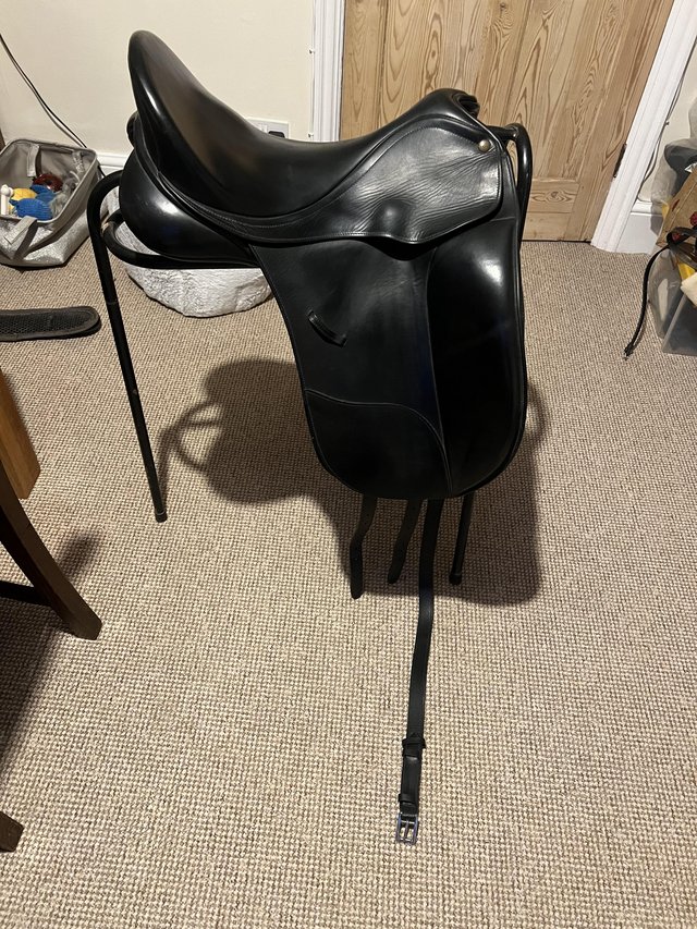 Preview of the first image of Bates Isabell Werth Dressage saddle 17.5 inch.