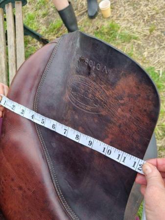Image 5 of Bate brown leather saddle, good used condition