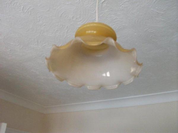 Image 2 of Ceiling Lamp Shades. Glass. Three available. Two yellow one