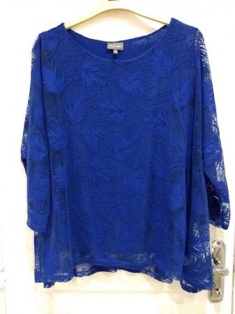 Image 2 of Phase Eight Blue Double Layered Top Size 12
