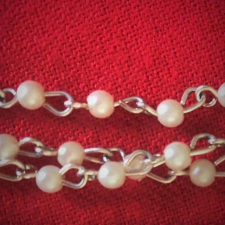 Image 3 of Vintage/with age necklaces faux gass bead & faux pearl bead