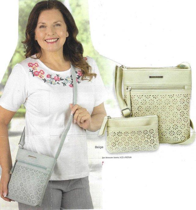 Preview of the first image of NEW Beige Moda Nova Florence Cross-Body bag. Can be posted.
