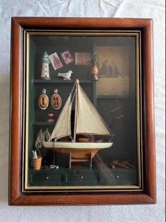 Image 1 of A Deep Framed, Collage Style, Nautical Themed Picture