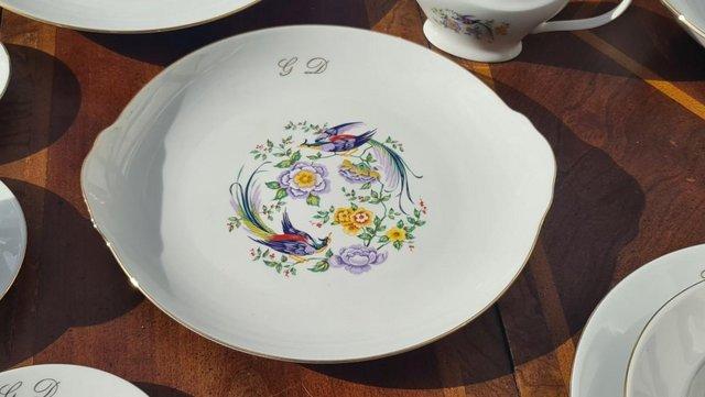 Image 16 of Limoges Fine Porcelain Birds of Paradise Dinner Service