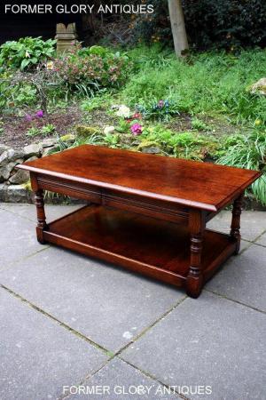 Image 44 of A TITCHMARSH AND GOODWIN STYLE OAK TWO DRAWER COFFEE TABLE