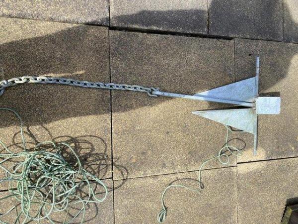 Image 2 of Boat Anchor with about 2 feet chain link attached