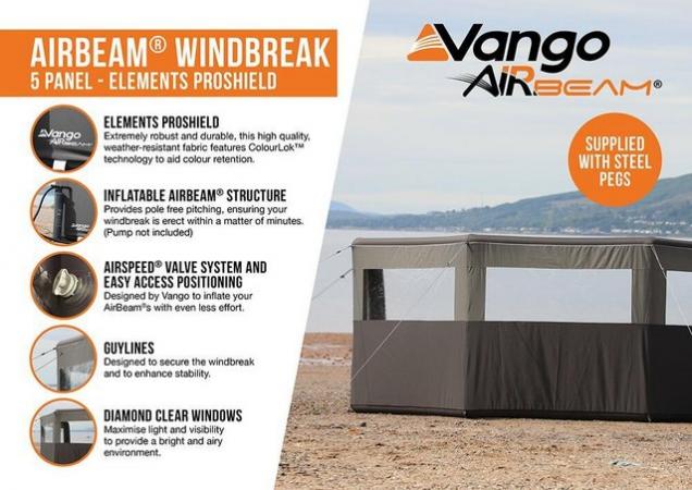Image 2 of Vango Airbeam Windbreak - 5 Panel - Elements Proshield