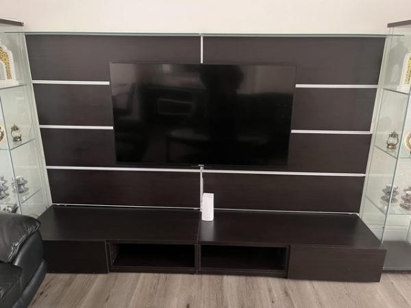 Image 1 of Dark brown Ikea tv unit/combination.