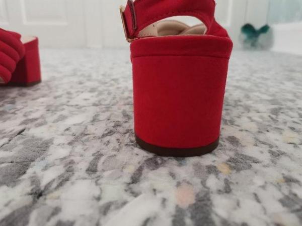 Image 2 of Red herring size 5 small heel red sling backs