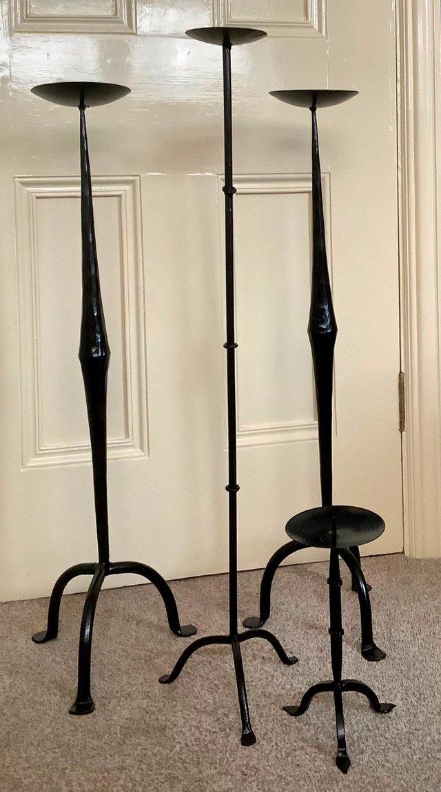 Preview of the first image of Wrought iron various candlesticks.