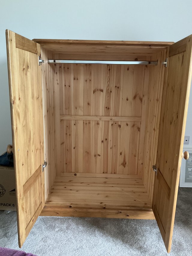 Preview of the first image of Short Waxed Pine Wardrobe.
