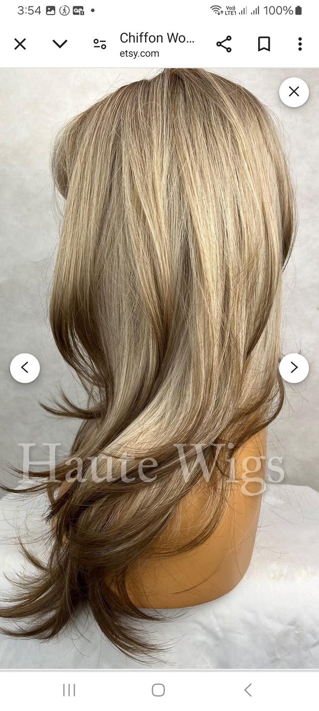 Preview of the first image of 2 x blonde wigs for sale.