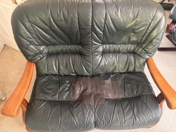 Image 3 of Italian 90’s leather sofa, 2 chairs - can separate