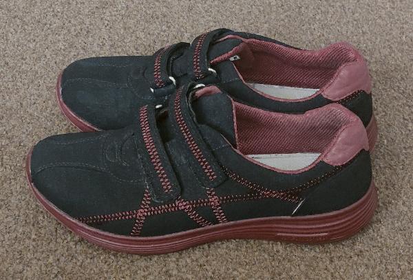 Preview of the first image of Hotter Textile Velcro Strap Trainers - Size 5.5    BX26.