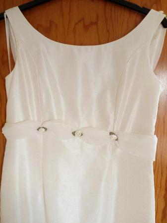 Image 2 of Satin off white wedding dress size 14