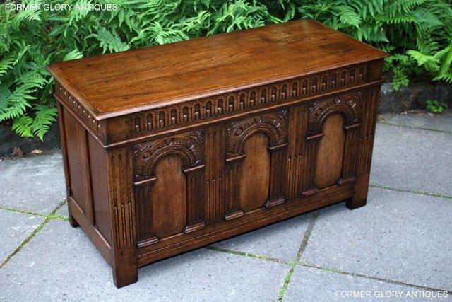 Image 105 of A TITCHMARSH & GOODWIN CARVED OAK BLANKET CHEST BOX TRUNK