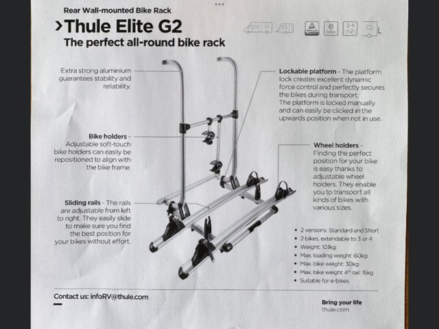 Preview of the first image of Thule G2 elite bike carrier.
