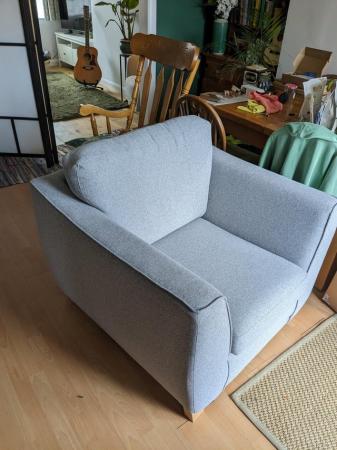 Image 3 of Grey armchair DFS Orlby model in silver