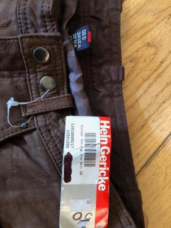 Image 2 of Brand new, 32W, Long, suede Hein Gericke string side jeans