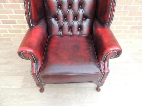 Image 14 of Chesterfield Queen Anne Ox Blood Excellent Armchair (UK Deli