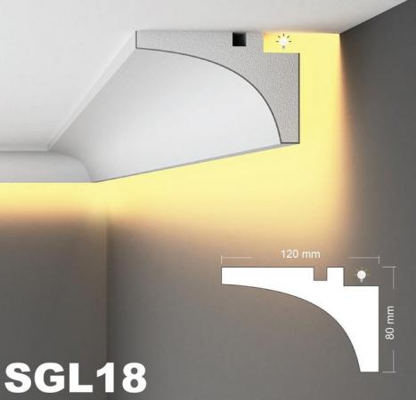 Image 2 of EPS Plaster coated - COVING LED Lighting cornice - SGL18