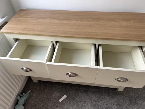 Image 2 of Lancaster Cream and Oak chest of draws