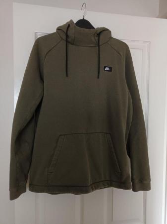 Image 3 of NIKE mens khaki hoodie sweatshirt size medium