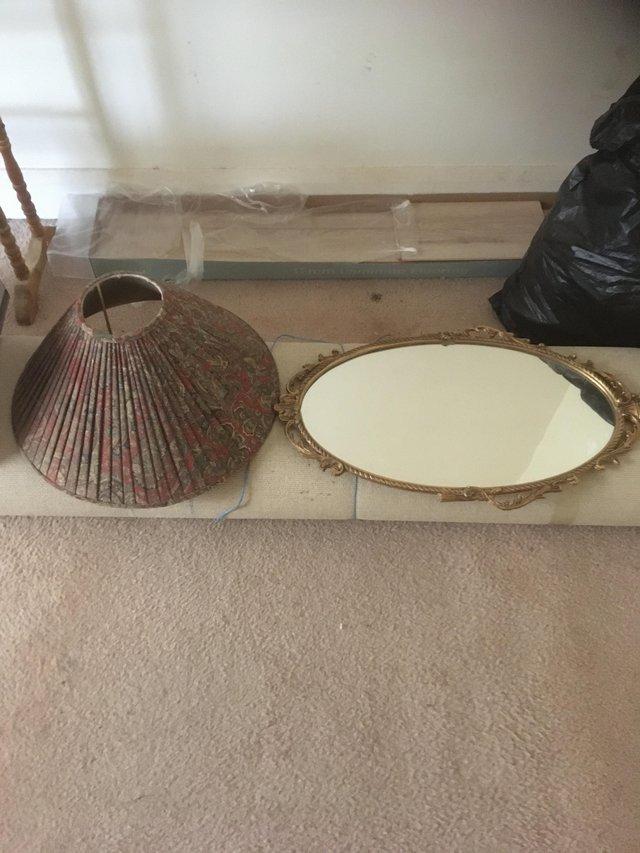 Preview of the first image of Lamp shade & mirror in good condition.