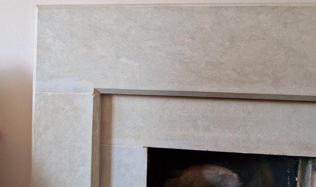 Image 2 of Limestone Fireplace in soft white