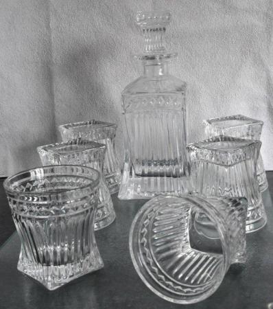 Image 3 of Decanter and Six Glasses - Never Used!!!