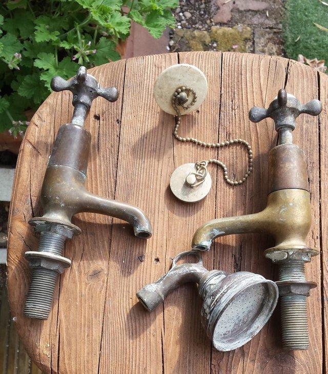 Preview of the first image of BOULDING original Brass & Ceramic Edwardian Bathroom Taps.