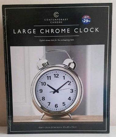 Image 2 of Brand NewLarge Chrome Clock...............