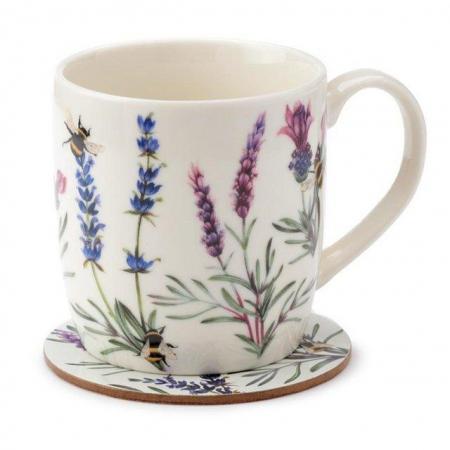Image 3 of Porcelain Mug & Coaster Set  Nectar Meadows. Free uk Postage