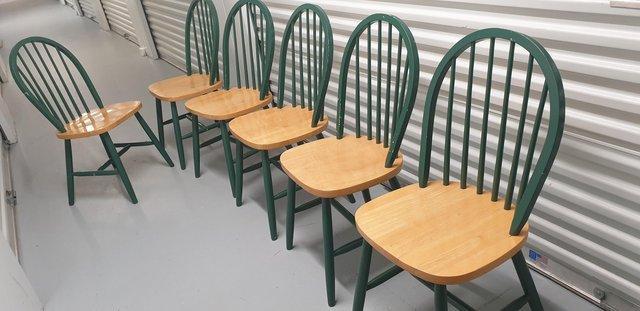 Image 1 of Farmhouse style dining Chairs x 6