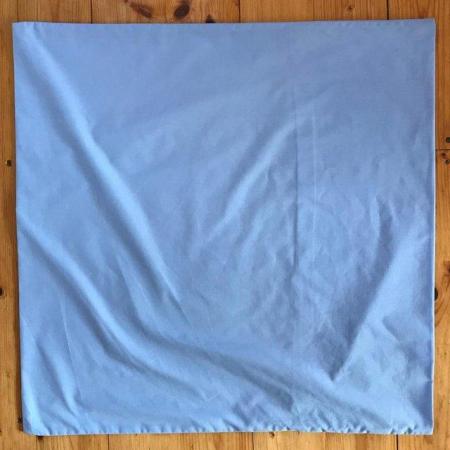 Image 1 of 24 inch square blue pillowcase or cushion cover. Broomhill.