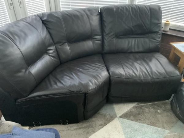 Image 2 of Harvey’s brown leather corner sofa with power recliners