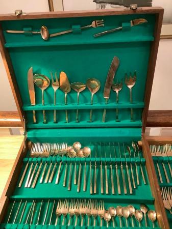Image 2 of 8 setting bronze cutlery canteen