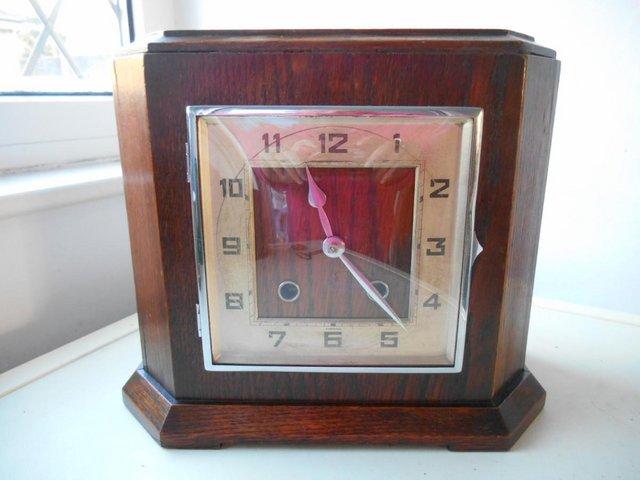 Preview of the first image of A square striking mantle clock.