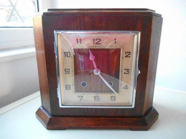 Image 1 of A square striking mantle clock