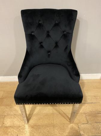 Image 2 of Dining chairs black with crome legs