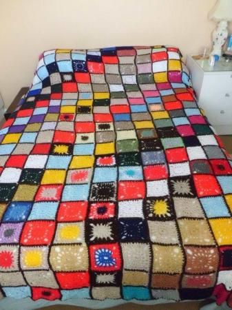 Image 1 of Vintage Crocheted Double Bedspread