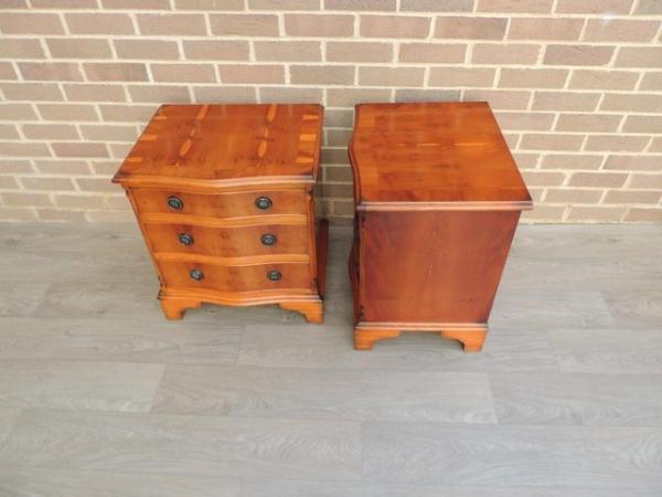Image 14 of Pair of Burr Wood Bedside Chests (UK Delivery)