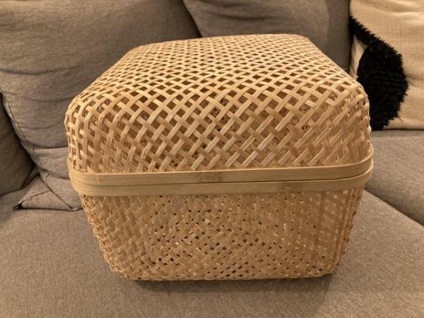 Image 2 of IKEA Smarra bamboo basket with lid
